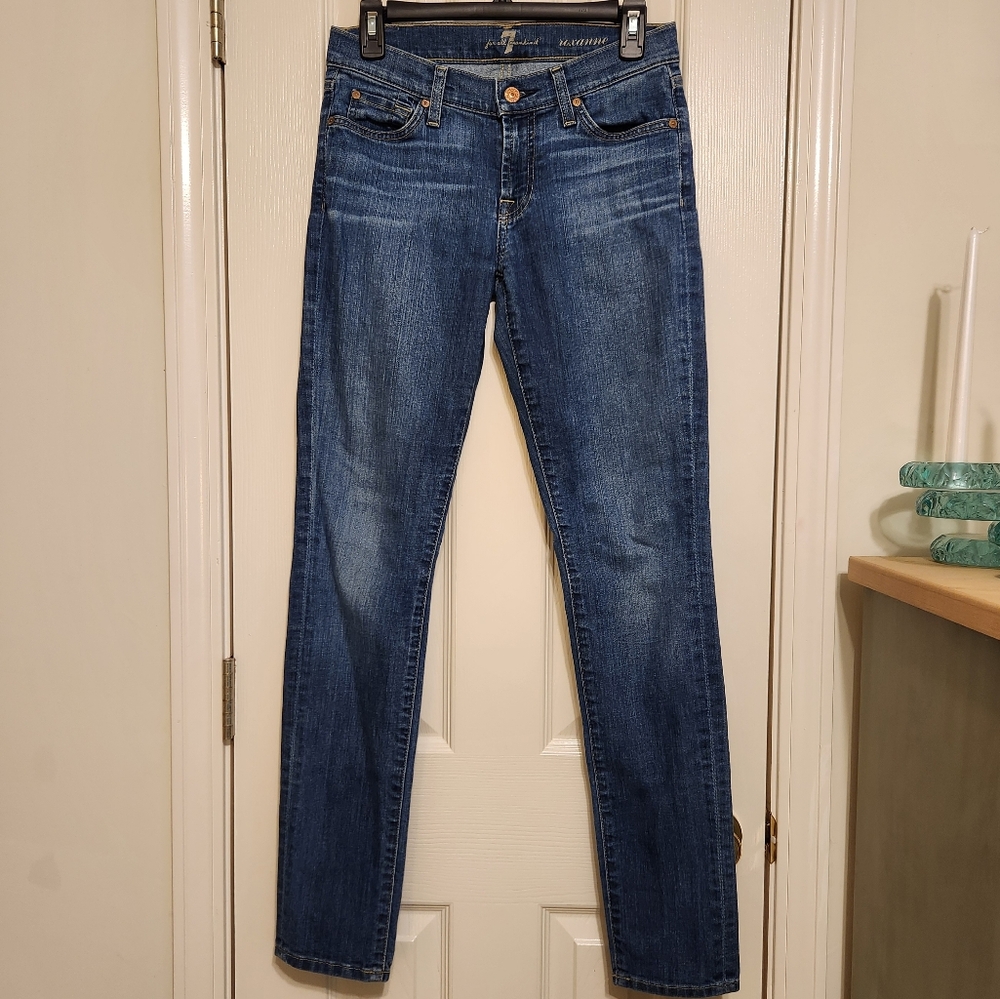💕7 For All Mankind Roxanne Mid-Rise Slim Fit Ankle Jeans Size 26 w/ 32" Inseam